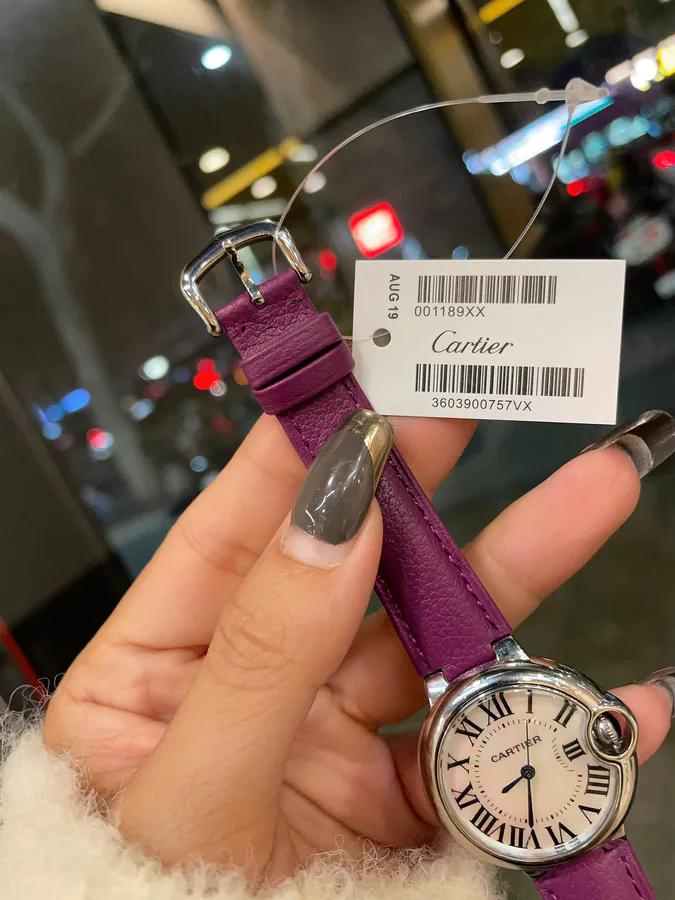 Cartier Blue Balloon Watch with Grained Calfskin Strap