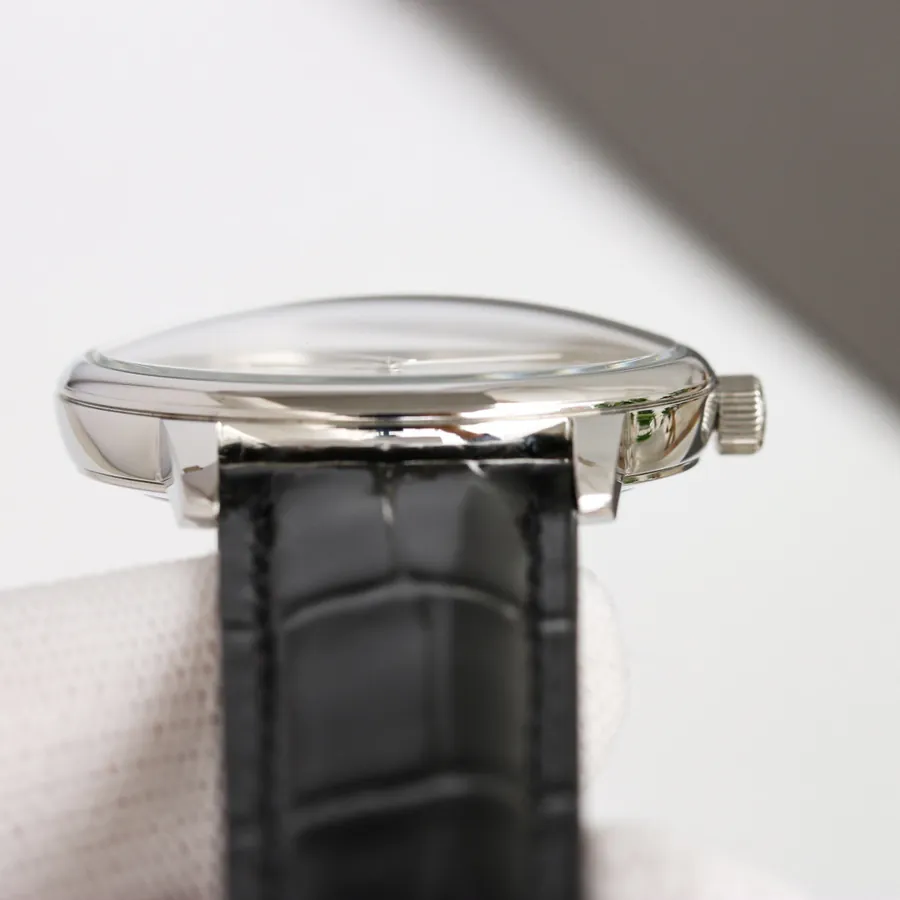 Vacheron Constantin Super Thin Watch, 316L Stainless Steel Case, Grained Calfskin Strap