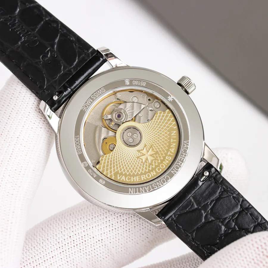 Vacheron Constantin Super Thin Watch, 316L Stainless Steel Case, Grained Calfskin Strap