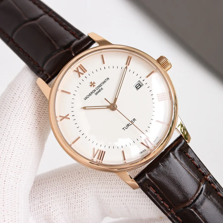 Vacheron Constantin Super Thin Watch, 316L Stainless Steel Case, Grained Calfskin Strap