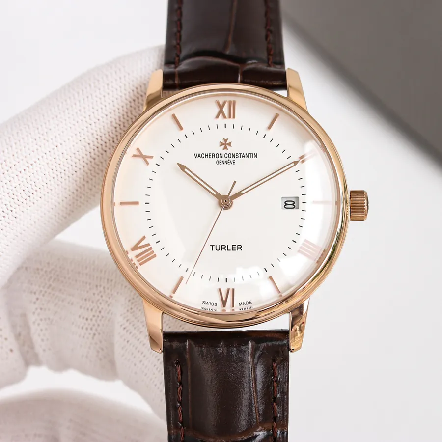 Vacheron Constantin Super Thin Watch, 316L Stainless Steel Case, Grained Calfskin Strap