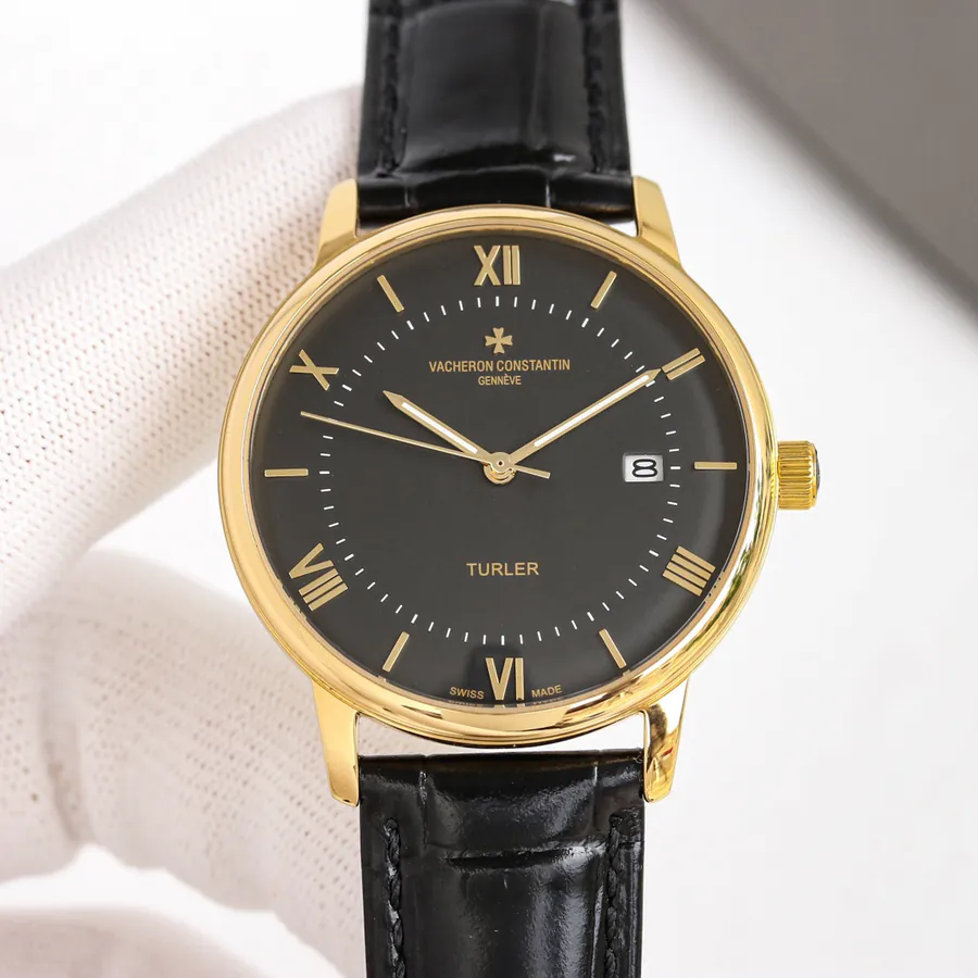 Vacheron Constantin Super Thin Watch, 316L Stainless Steel Case, Grained Calfskin Strap