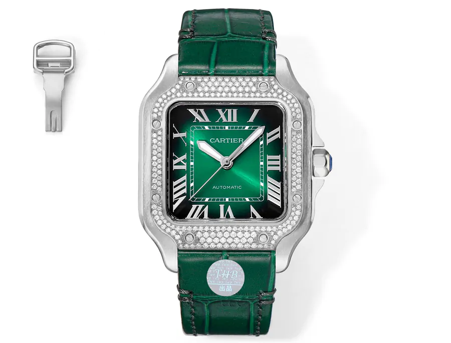 Cartier New Santos Men's Watch with Gold and Diamond Accents