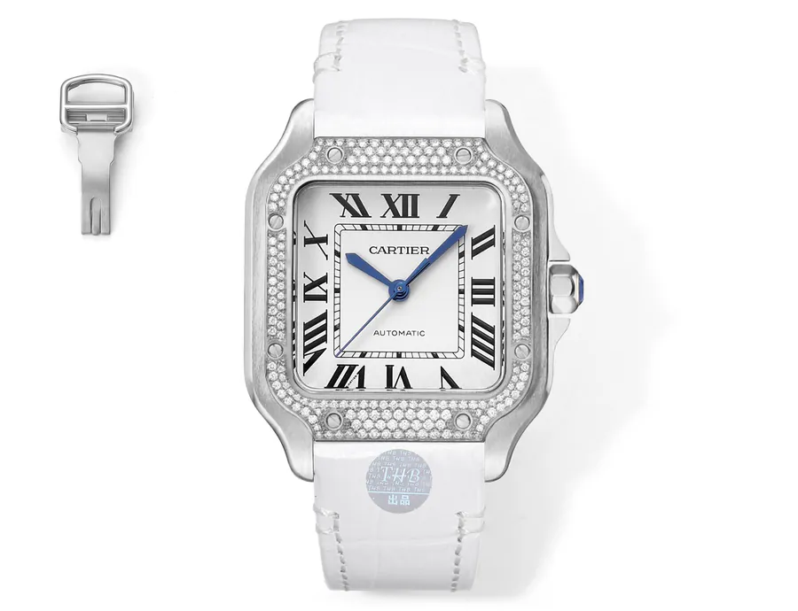 Cartier New Santos Men's Watch with Gold and Diamond Accents