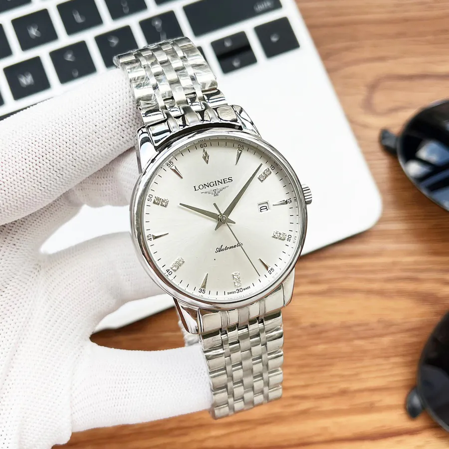 LONGINES Men's Watch with 316 Stainless Steel and Leather Strap