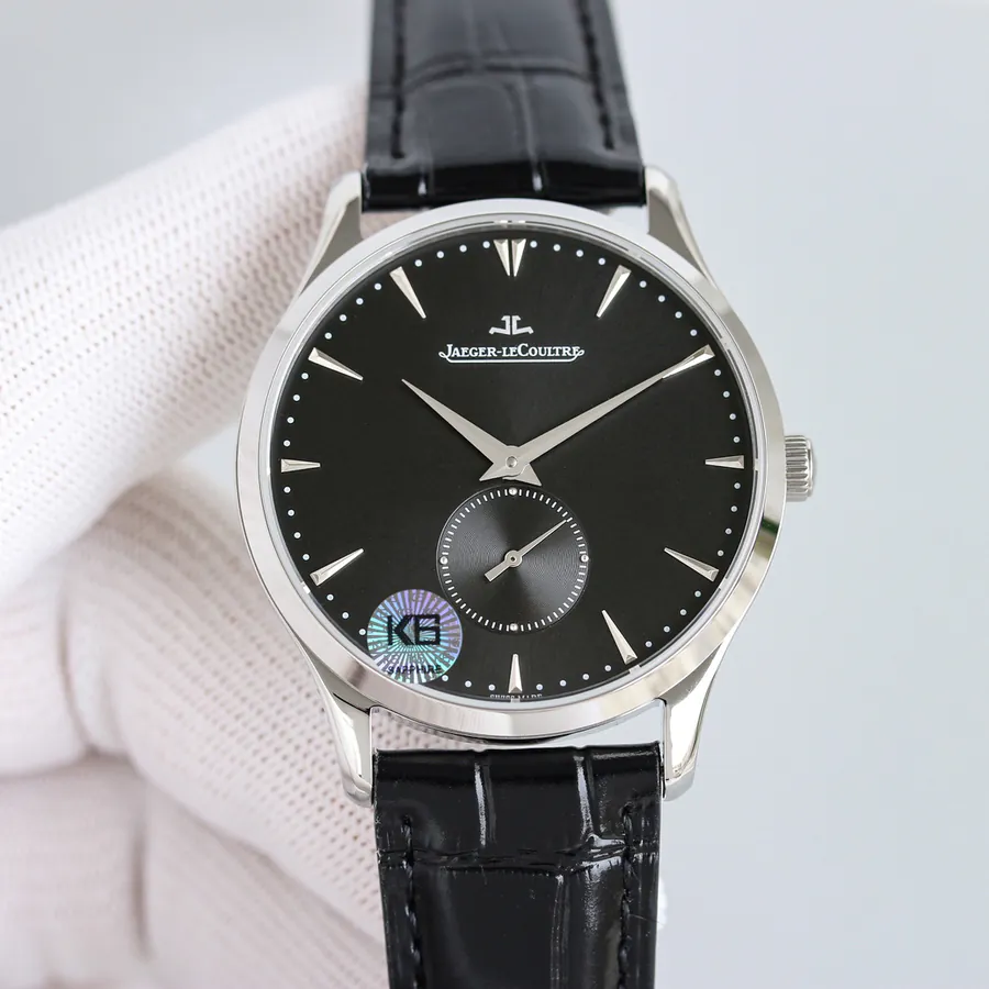 New Jaeger LeCoultre Master Series 1218420, Two Handed Watch with Grained Calfskin Strap