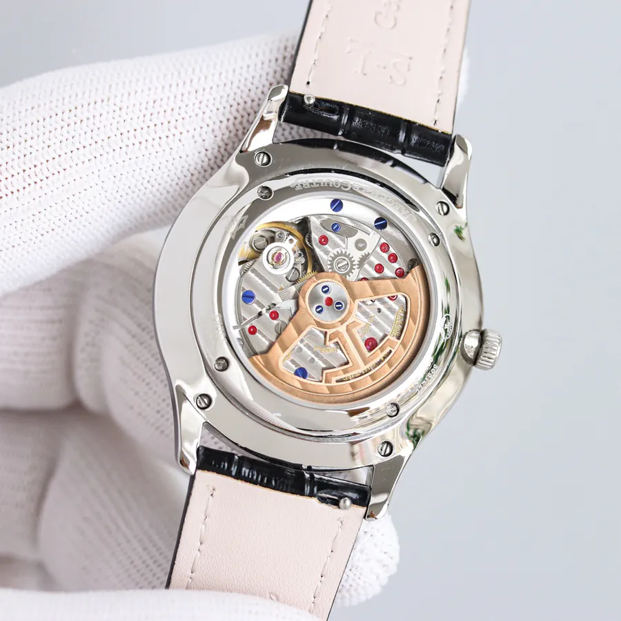 New Jaeger LeCoultre Master Series 1218420, Two Handed Watch with Grained Calfskin Strap