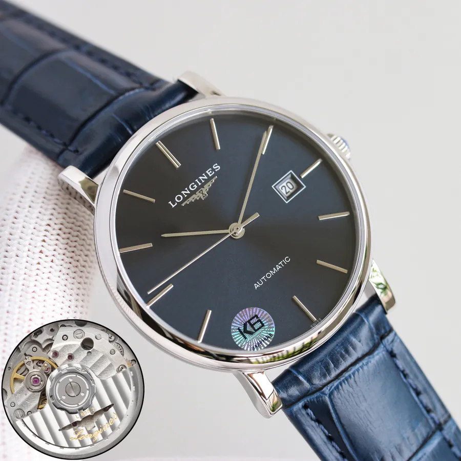 L'Éclat Bleu: Elegant Blue Leather Watch Band