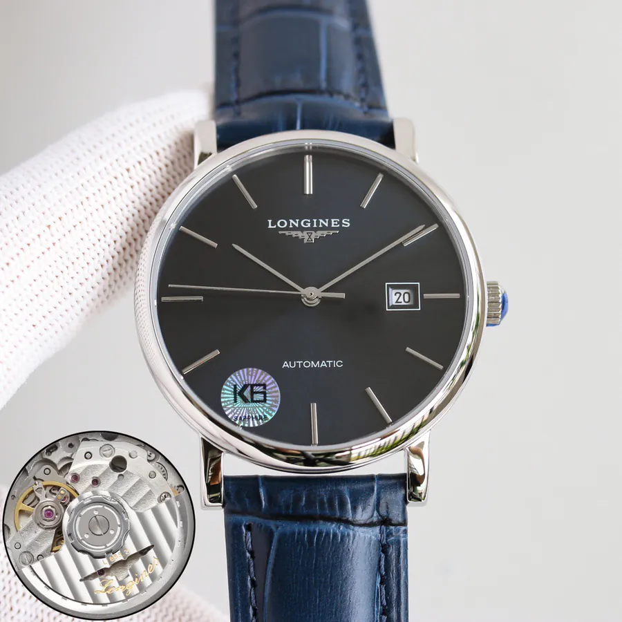 L'Éclat Bleu: Elegant Blue Leather Watch Band