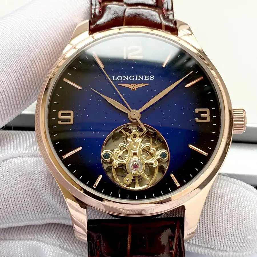 Longines Men's Watch Automatic Mechanical Movement, Grained Calfskin Strap, Elegant and Stylish