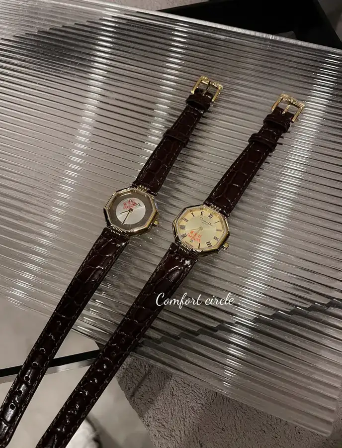 CD Calendar Polygon Vintage Watch, Unique Octagonal Design