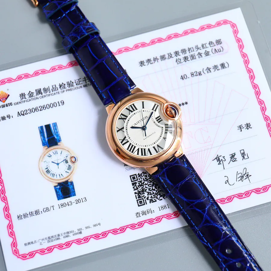 18k Gold Plated Watch Strap with Genuine Alligator Skin