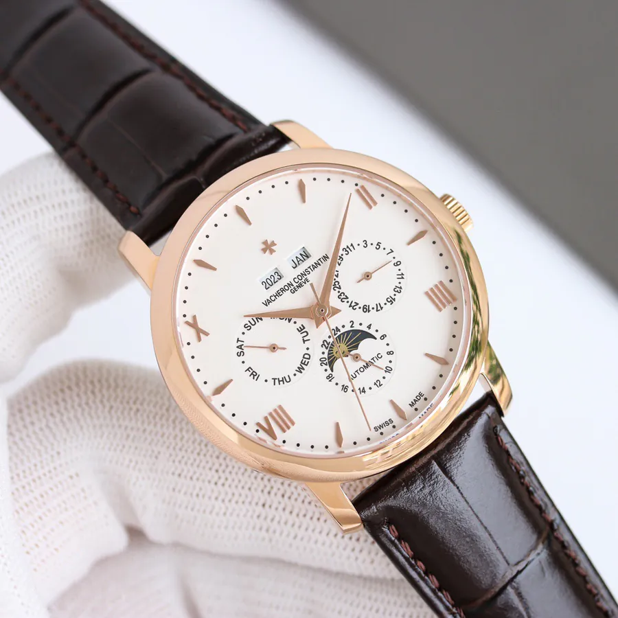 Vacheron Constantin Vintage Style Watch with Grained Calfskin Strap