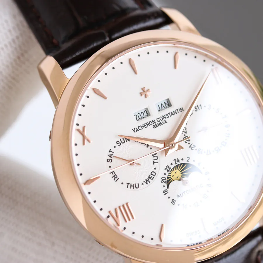 Vacheron Constantin Vintage Style Watch with Grained Calfskin Strap