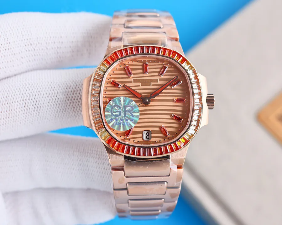 New GR Patek Philippe Nautilus Ladies Watch with Gemstone Design