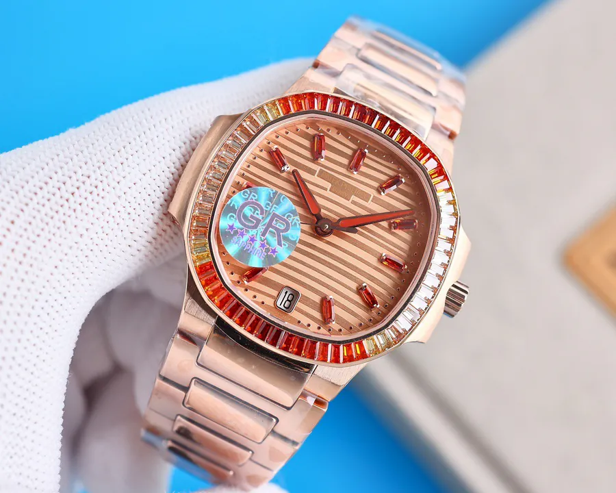 New GR Patek Philippe Nautilus Ladies Watch with Gemstone Design