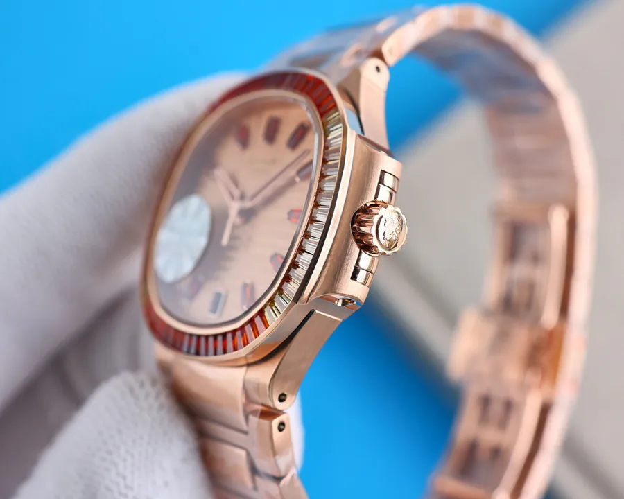 New GR Patek Philippe Nautilus Ladies Watch with Gemstone Design