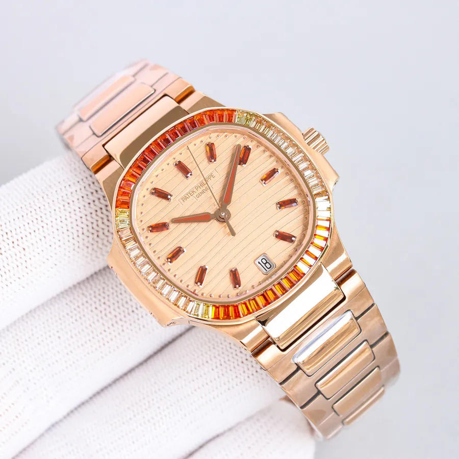 Patek Philippe Nautilus Ladies Watch with Rainbow Diamonds