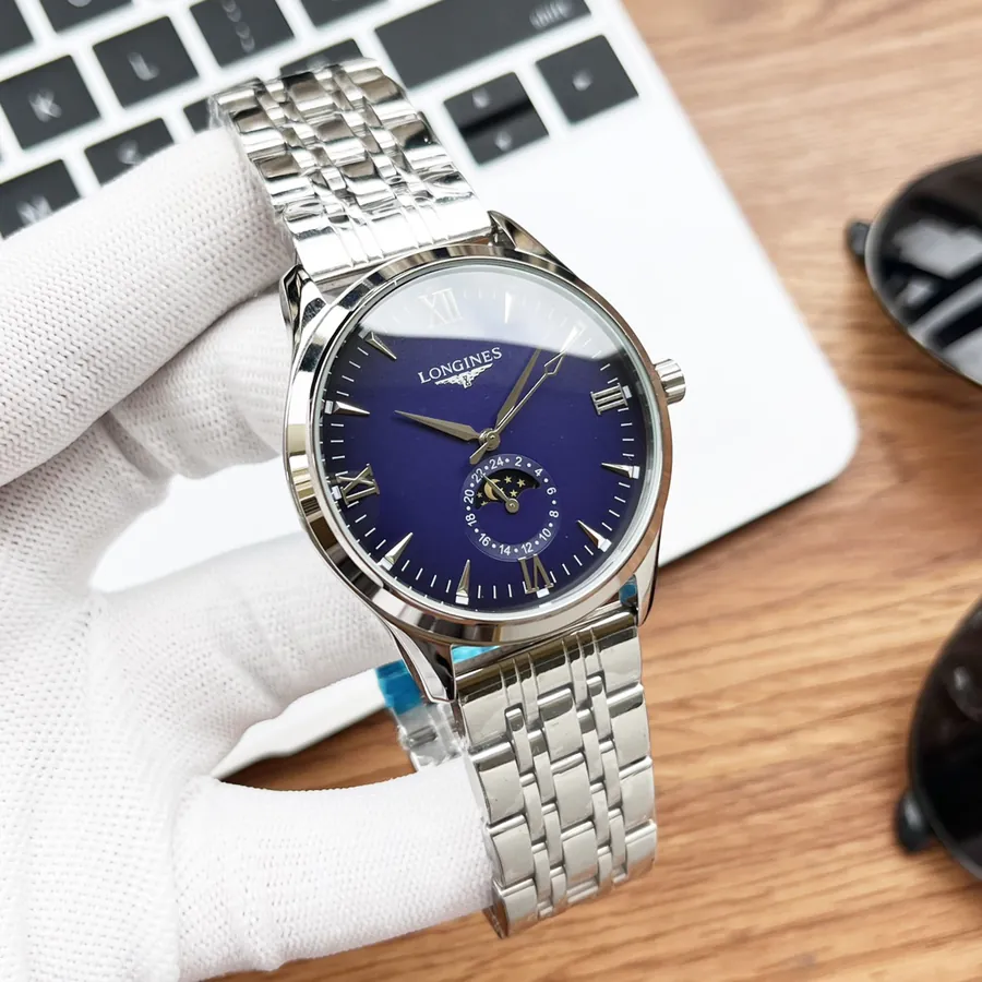 LONGINES Men's Watch with 316 Stainless Steel and Leather Strap