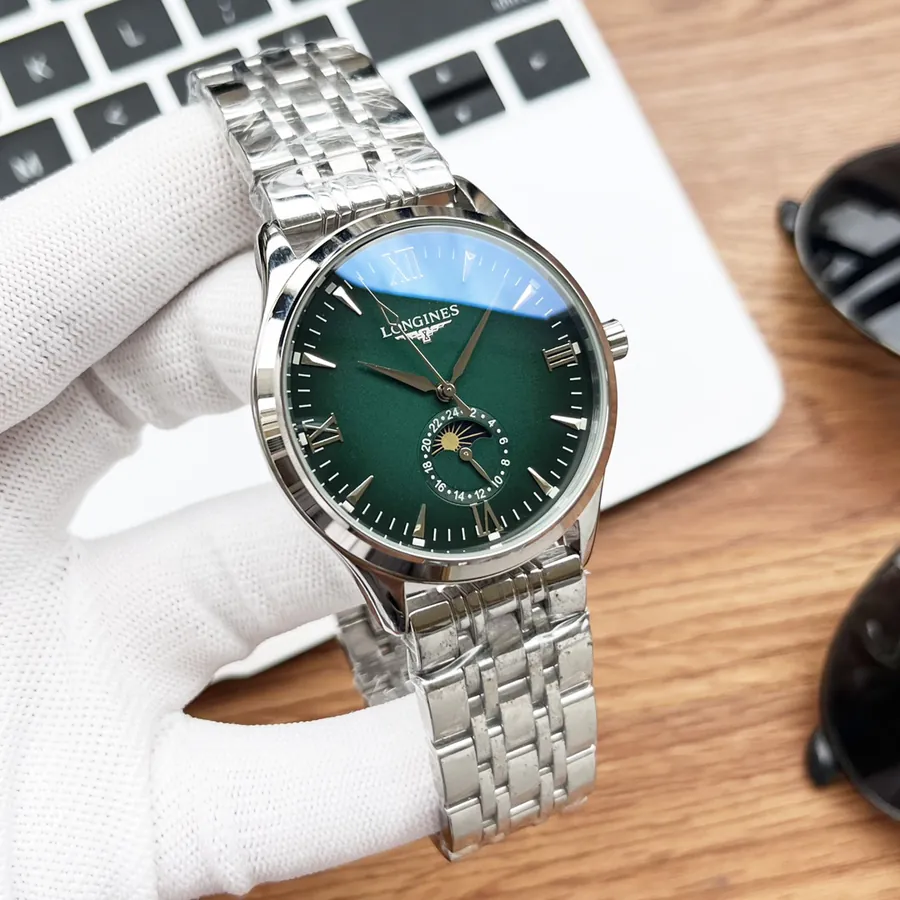 LONGINES Men's Watch with 316 Stainless Steel and Leather Strap