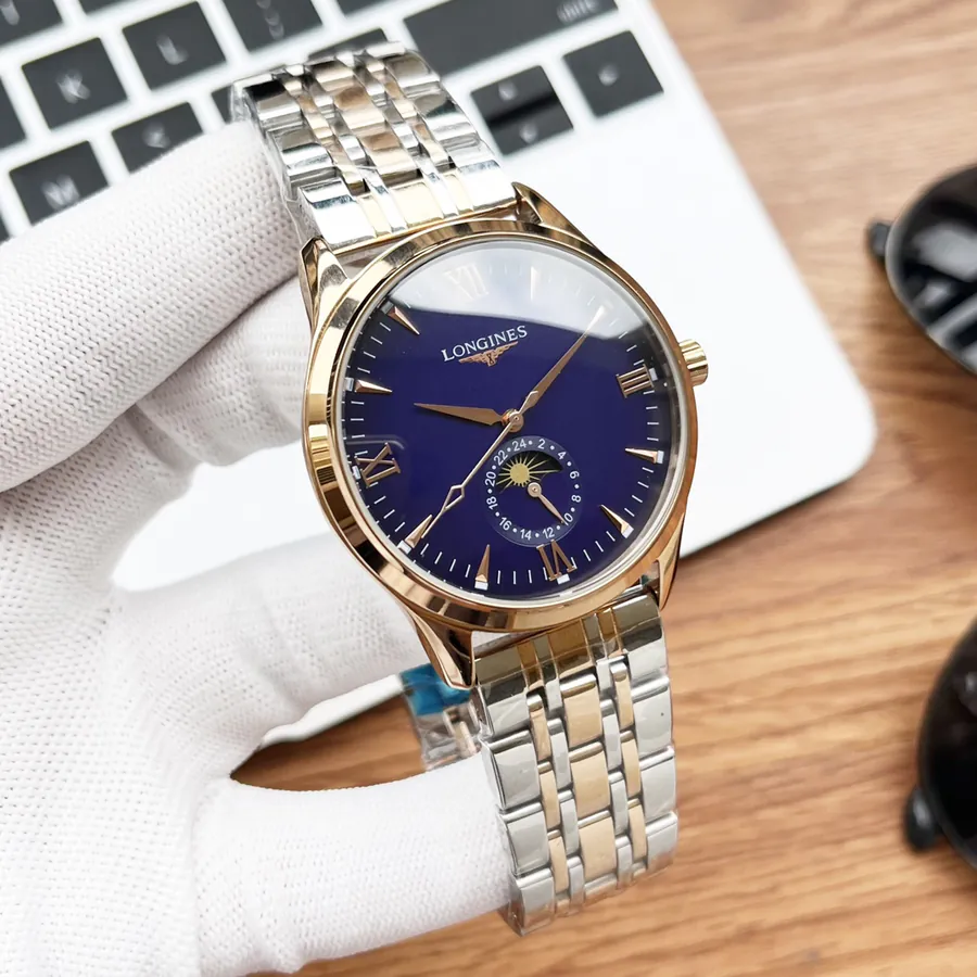 LONGINES Men's Watch with 316 Stainless Steel and Leather Strap
