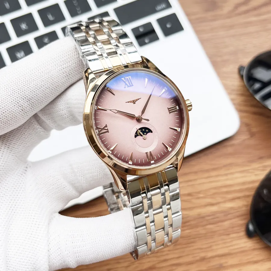 LONGINES Men's Watch with 316 Stainless Steel and Leather Strap