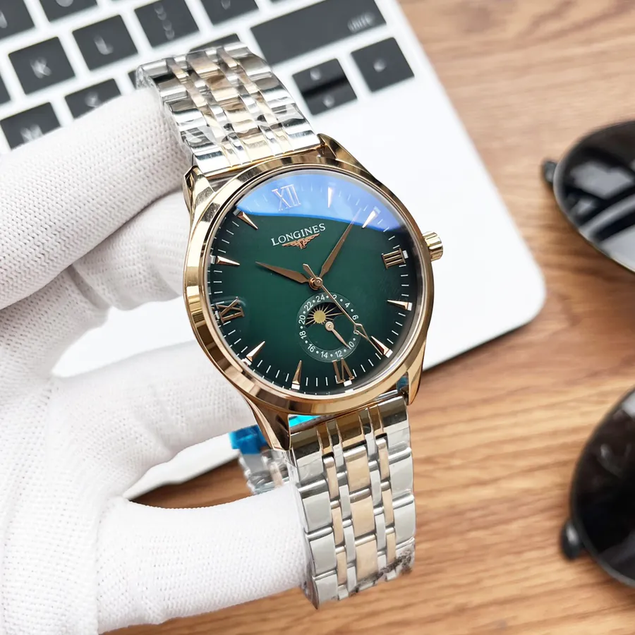 LONGINES Men's Watch with 316 Stainless Steel and Leather Strap