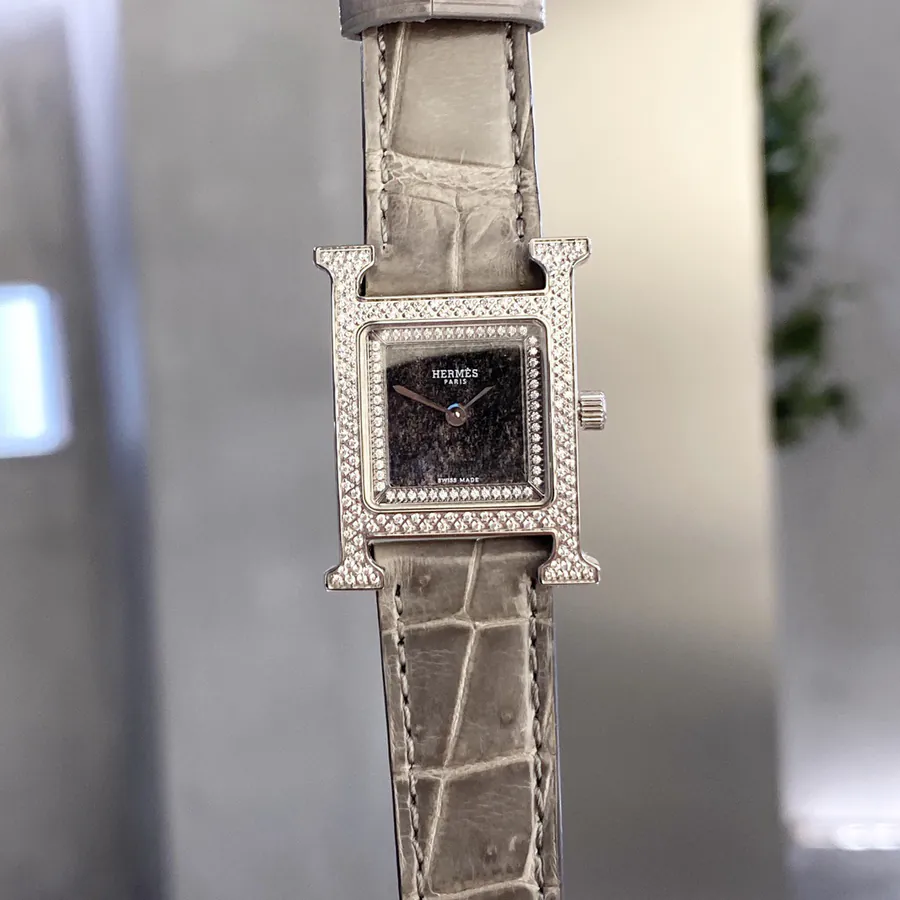 Hermes New Green Parrot Green Starry Sky Watch with Amara Grey
