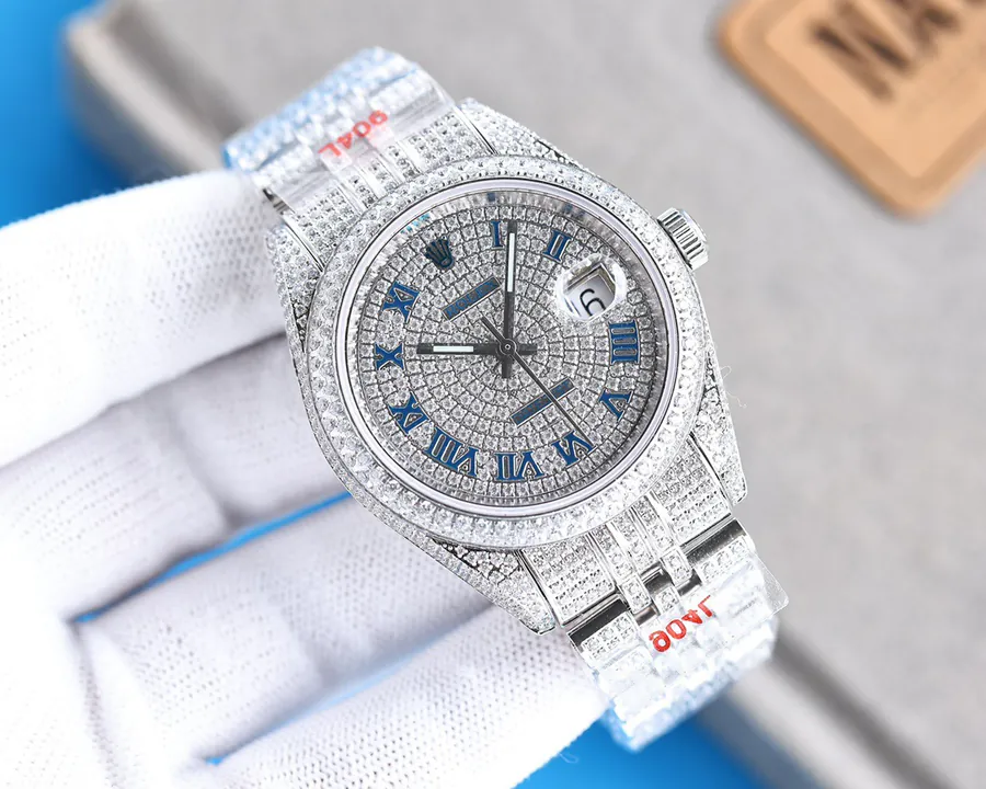 Luxury Rolex Watch with Swarovski Crystal Bracelet
