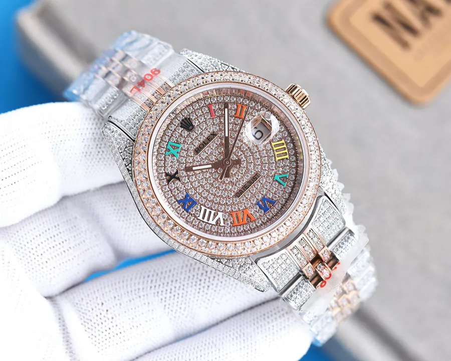 Luxury Rolex Watch with 2824 Automatic Movement and Swarovski Crystal Bracelet