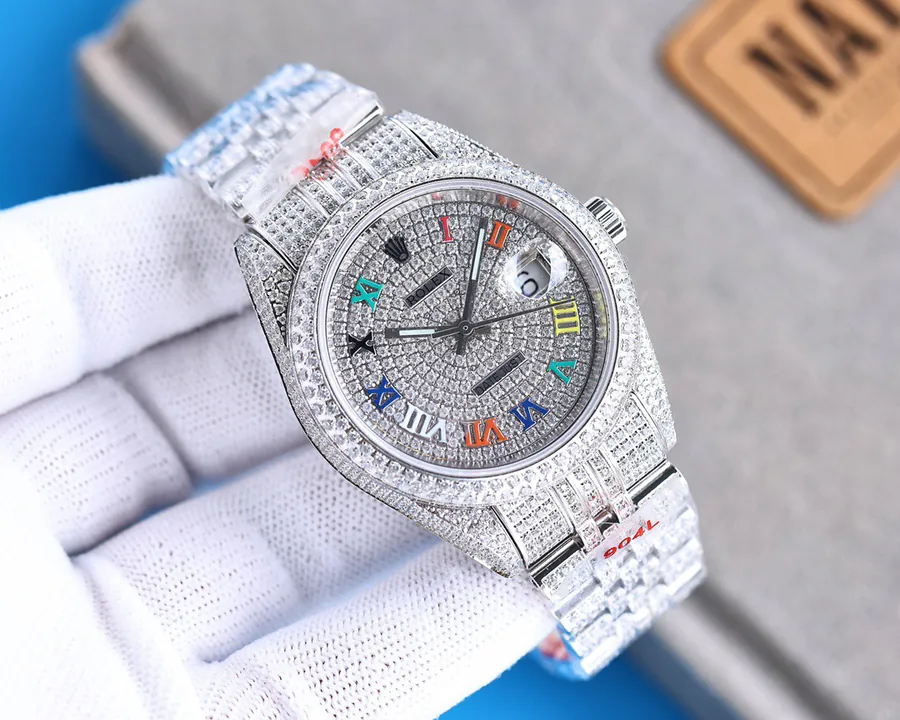 Luxury Rolex Watch with 2824 Automatic Movement and Swarovski Crystal Bracelet