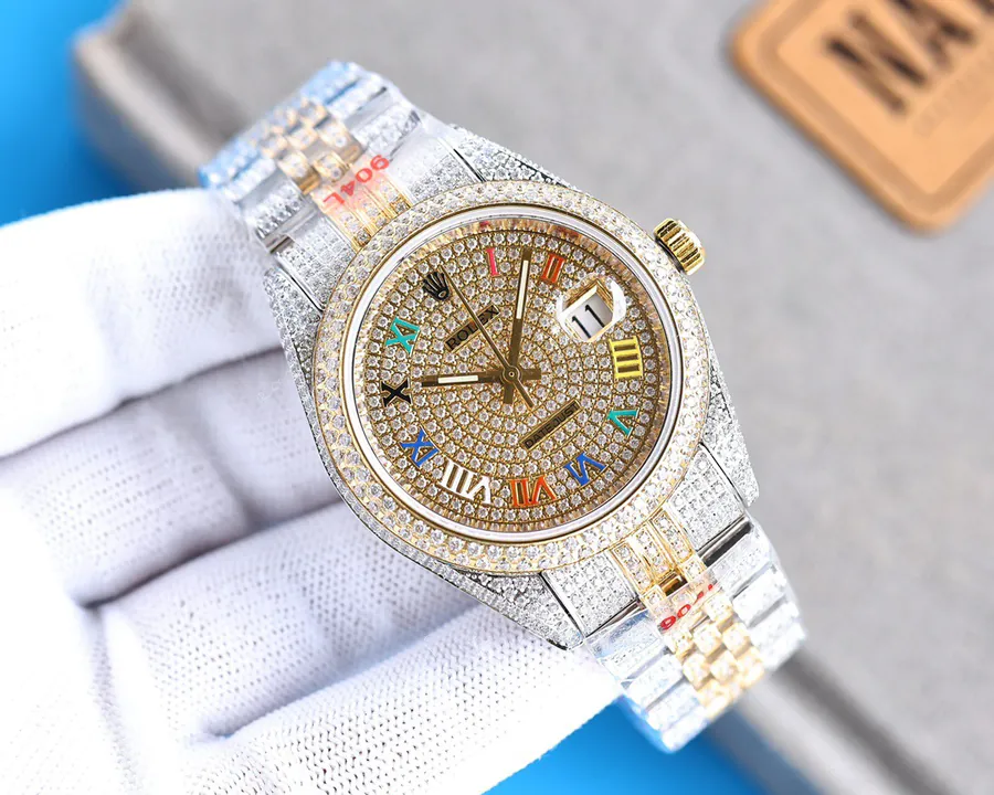 Luxury Rolex Watch with 2824 Automatic Movement and Swarovski Crystal Bracelet
