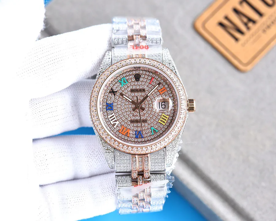 Luxury Rolex Watch with 2824 Automatic Movement and Swarovski Crystal Bracelet