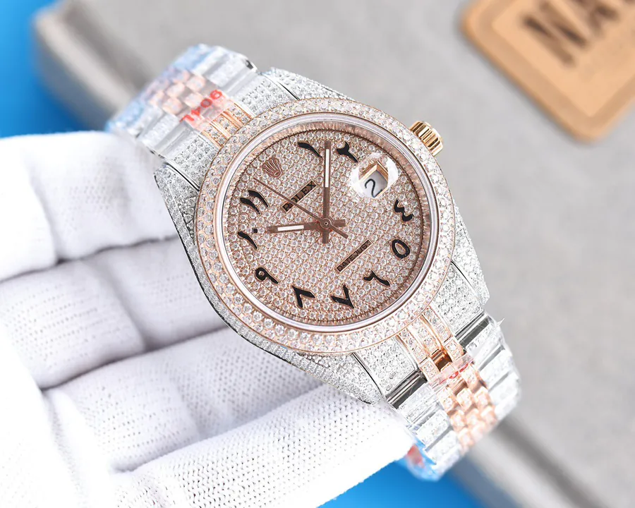 Luxury Rolex Watch with 2824 Automatic Movement and Grained Calfskin Strap