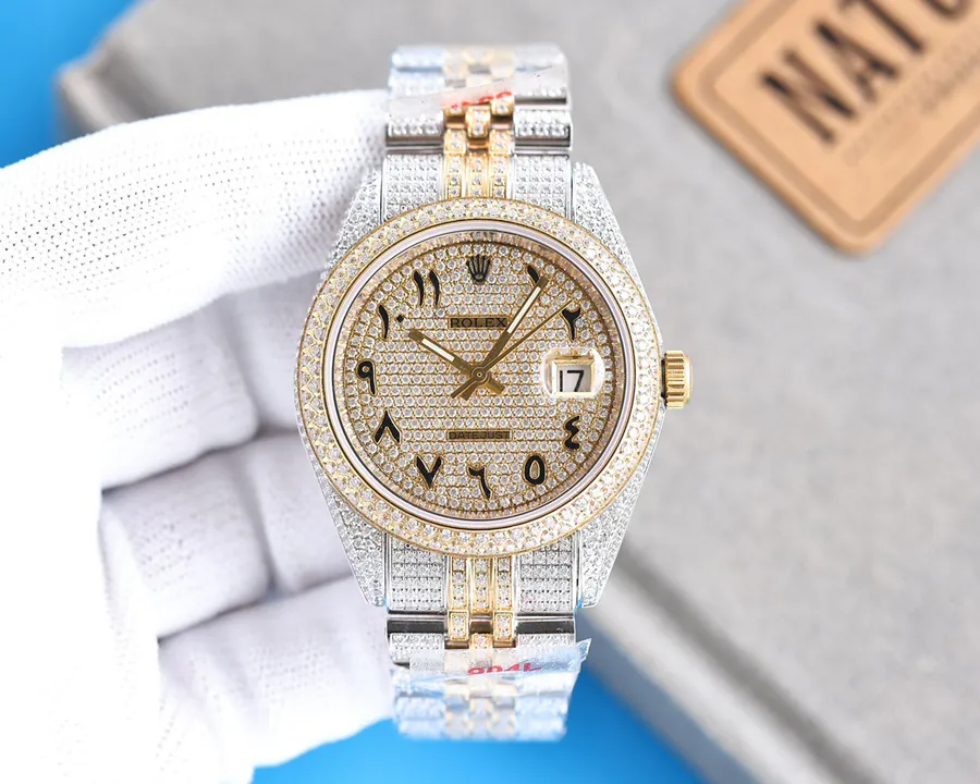 Luxury Rolex Watch with 2824 Automatic Movement and Grained Calfskin Strap