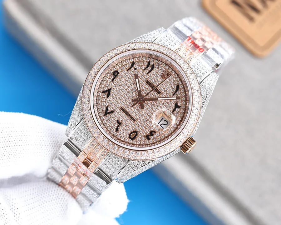 Luxury Rolex Watch with 2824 Automatic Movement and Grained Calfskin Strap