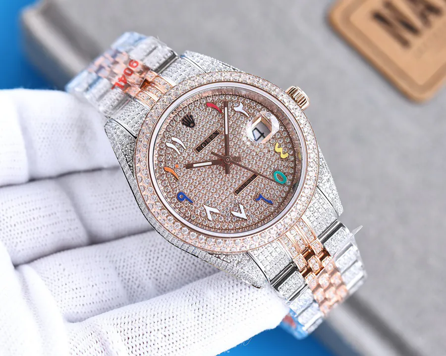 Luxury Rolex Watch with 2824 Automatic Movement and Grained Calfskin Strap