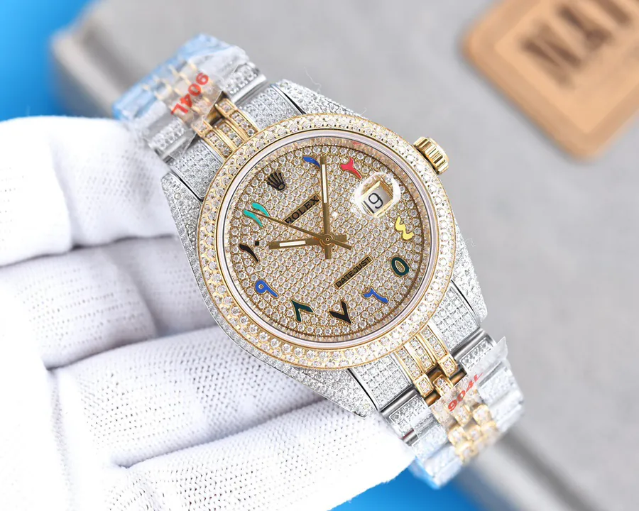 Luxury Rolex Watch with 2824 Automatic Movement and Grained Calfskin Strap