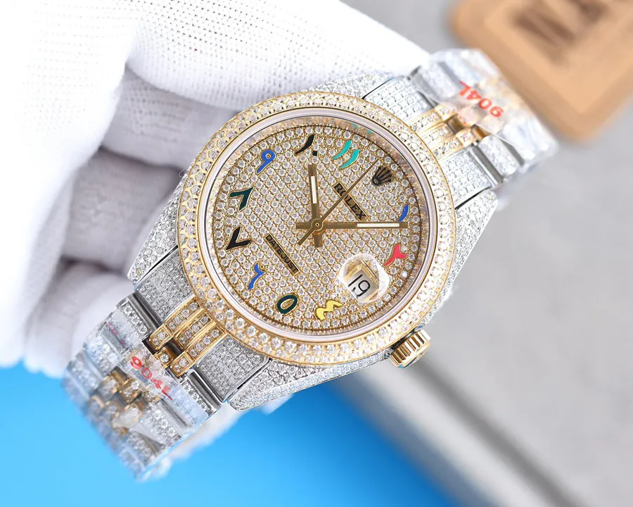 Luxury Rolex Watch with 2824 Automatic Movement and Grained Calfskin Strap