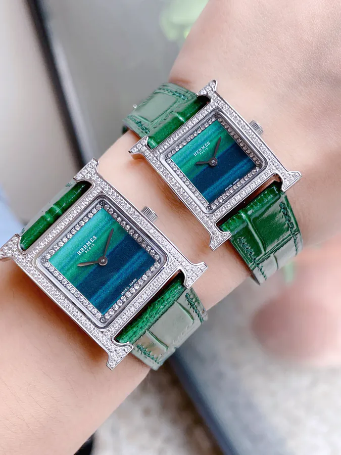 Hermes New Green孔雀 Green Starry Sky Amari Gray Watch