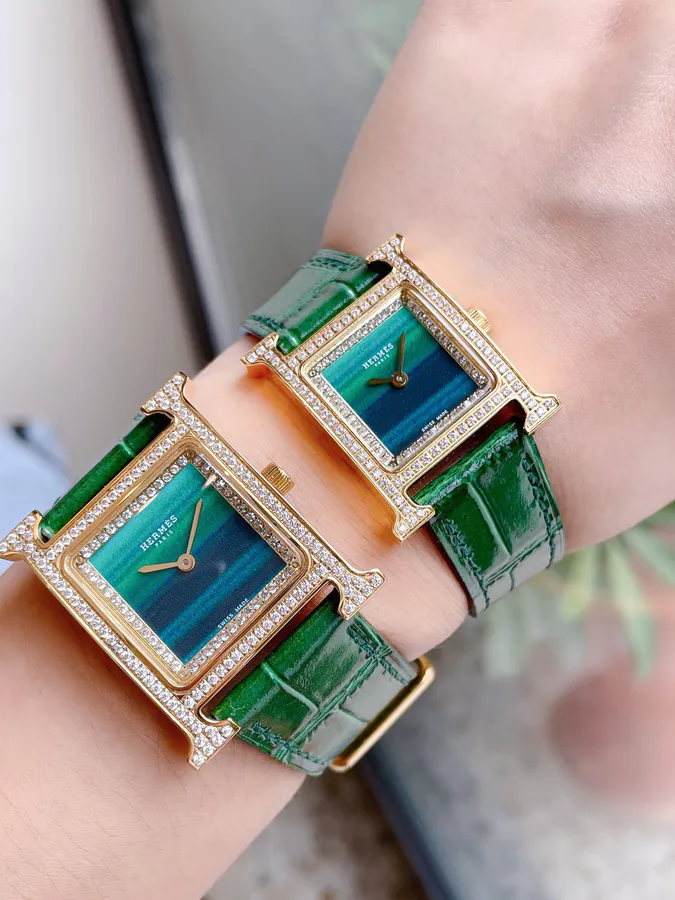 Hermes New Green孔雀 Green Starry Sky Amari Gray Watch