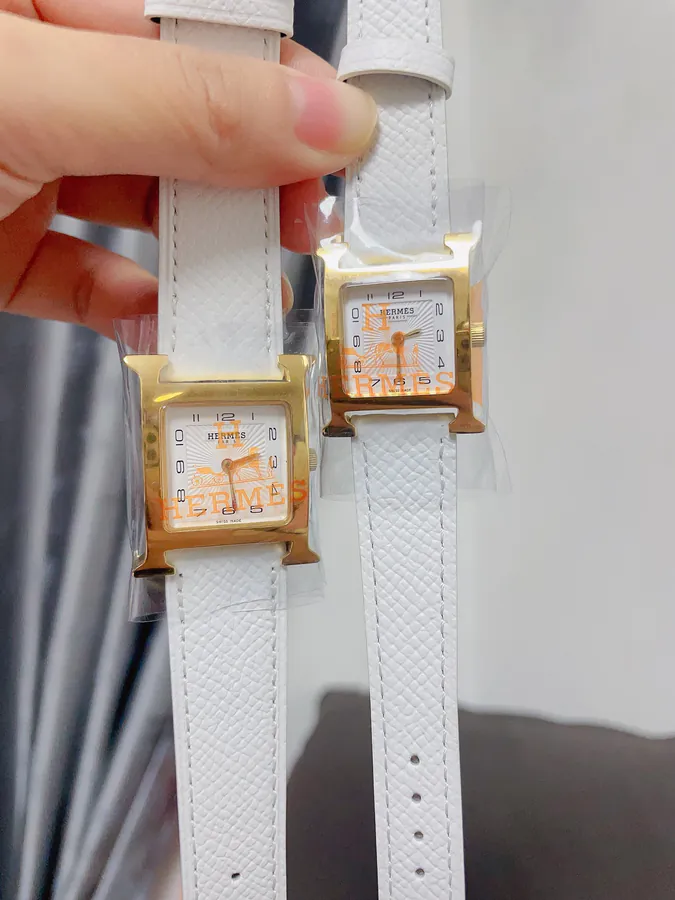 Hermes Heure H Classic Steel Band Watch Gold