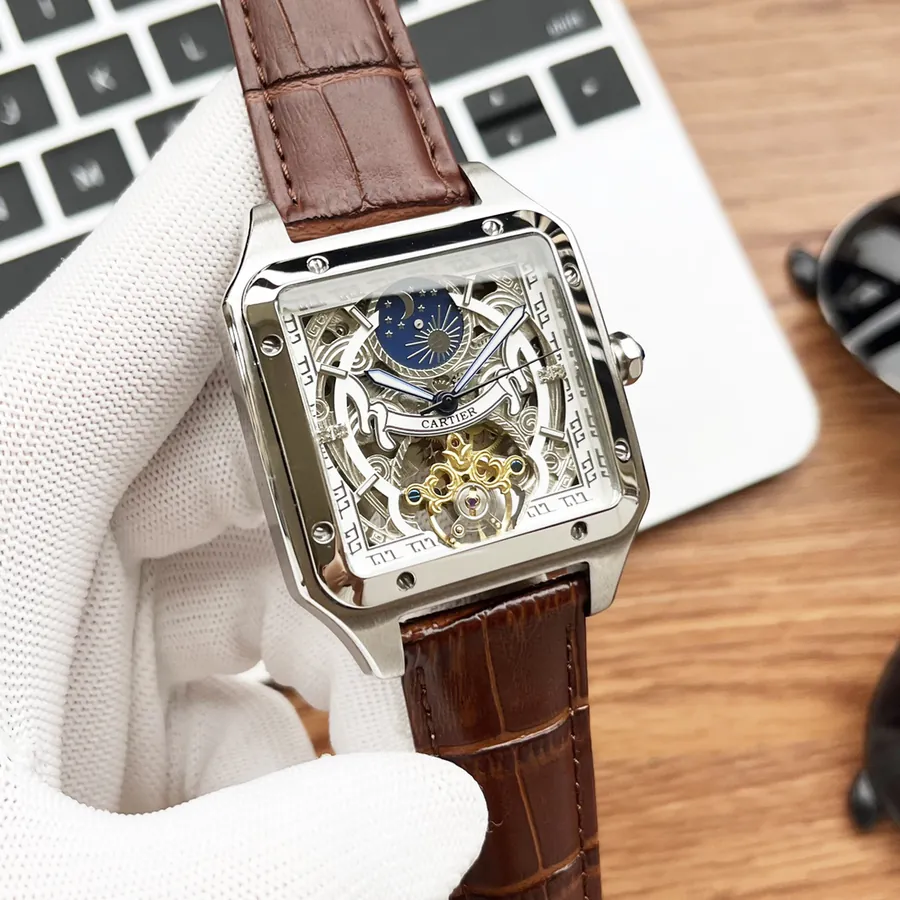 CARTIER Men's Watch in Grained Calfskin