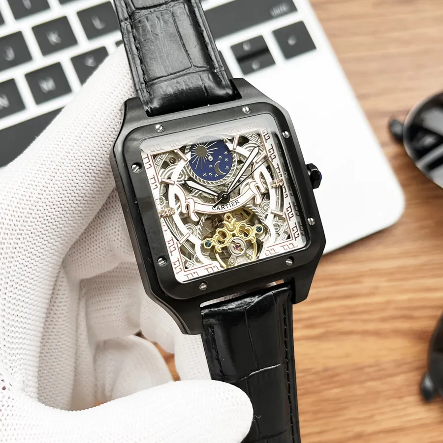 CARTIER Men's Watch in Grained Calfskin