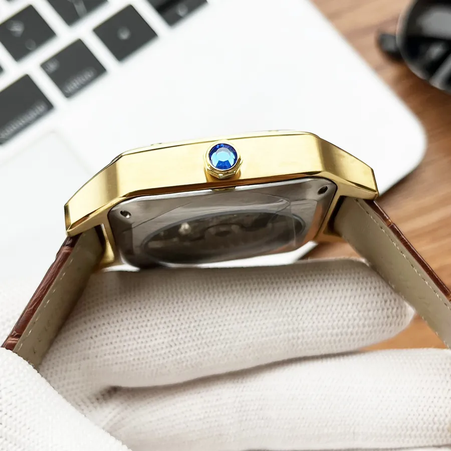 CARTIER Men's Watch in Grained Calfskin