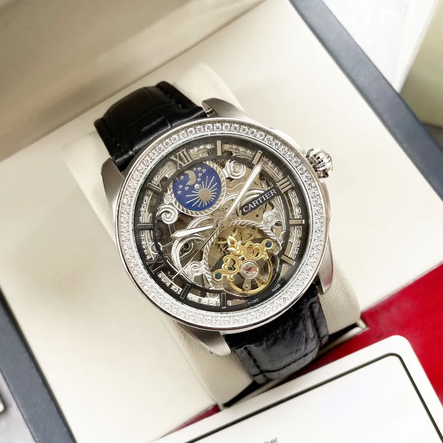 Cartier Men's Luxury Watch with Bold Skeleton Design