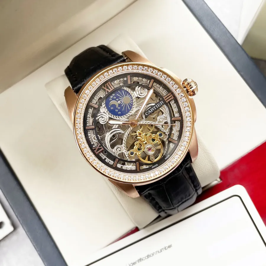 Cartier Men's Luxury Watch with Bold Skeleton Design