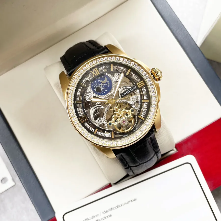 Cartier Men's Luxury Watch with Bold Skeleton Design