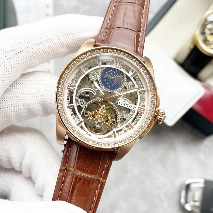 Cartier Men's Luxury Watch with Bold Skeleton Design