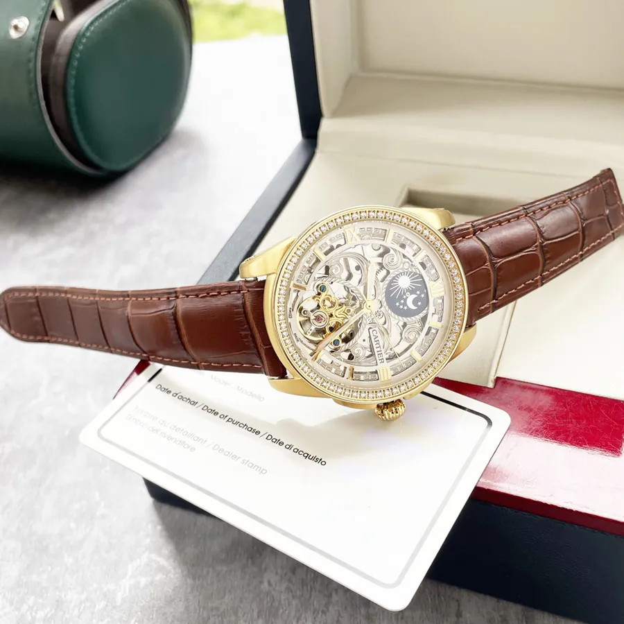 Cartier Men's Luxury Watch with Bold Skeleton Design